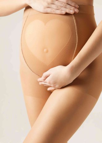 20 Denier Sheer Maternity Tights with Velour Heart
