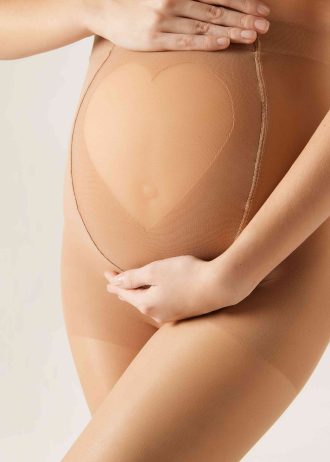 20 Denier Sheer Maternity Tights with Velour Heart