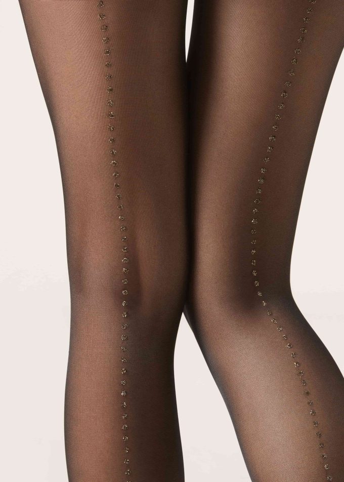30 Denier Sheer Tights with Glitter Back Seam