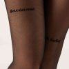 30 Denier Sheer Tights with Tattoo-Effect Wording