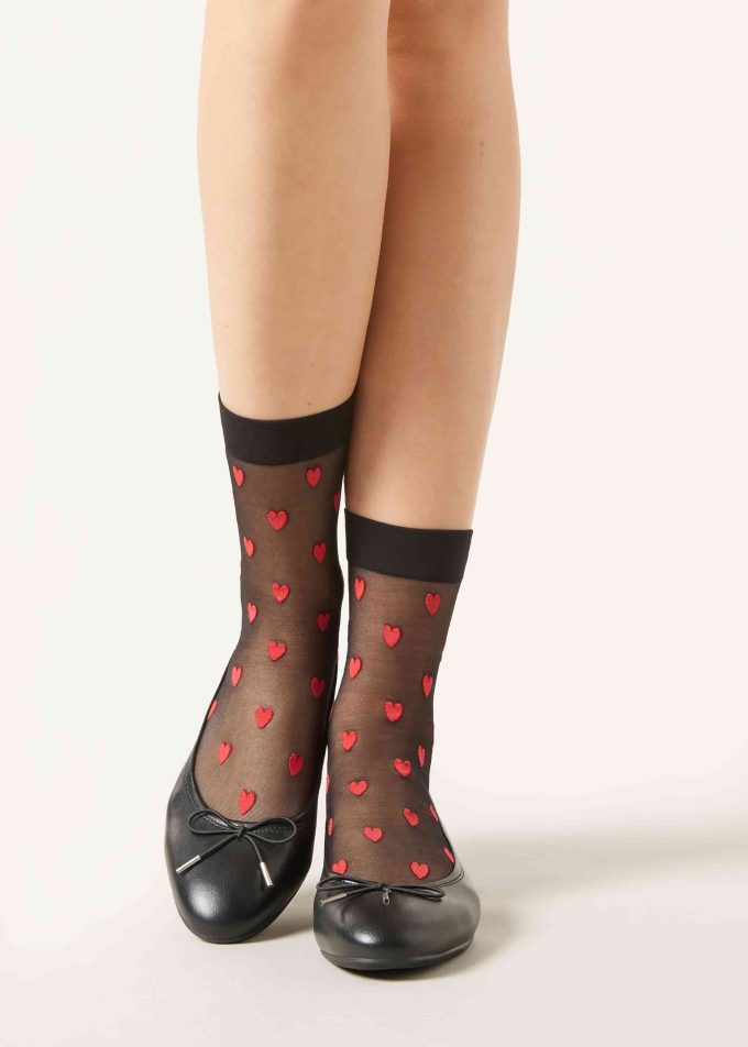 All-Over Heart Pattern Socks