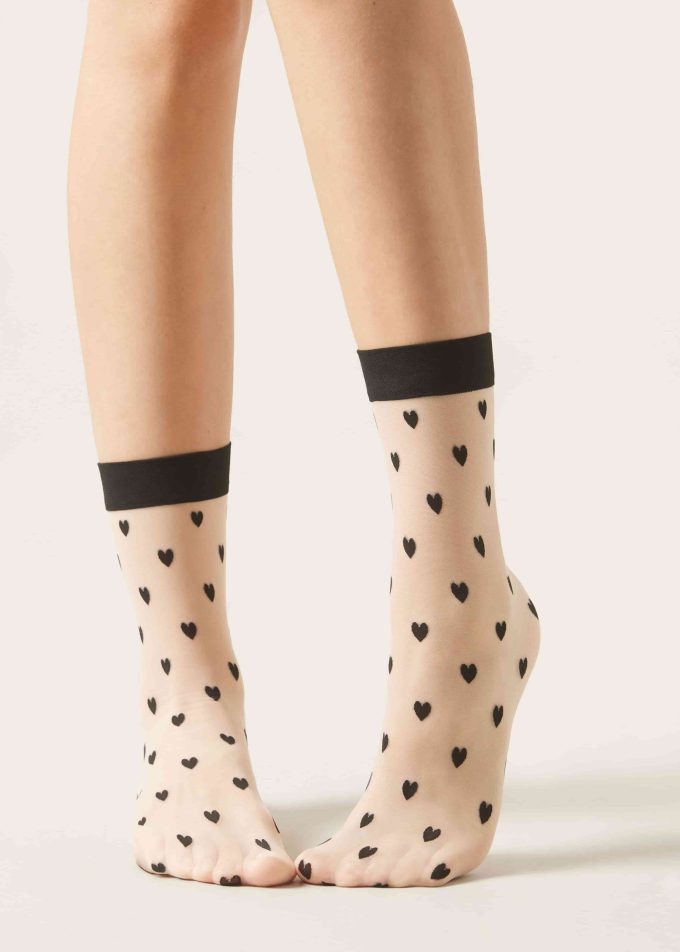 All-Over Heart Pattern Socks