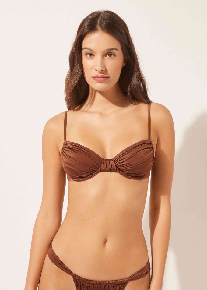 Balconette Bikini Top Shiny Satin