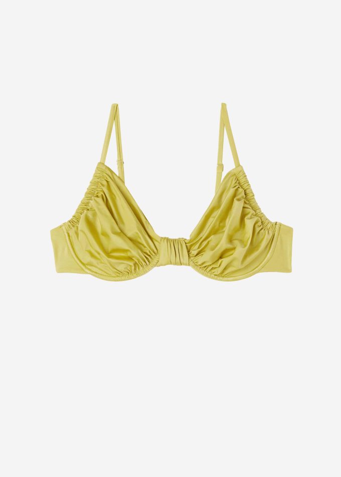 Balconette Bikini Top Shiny Satin