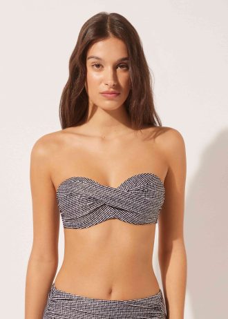 Bandeau Bikini Top Black Dots