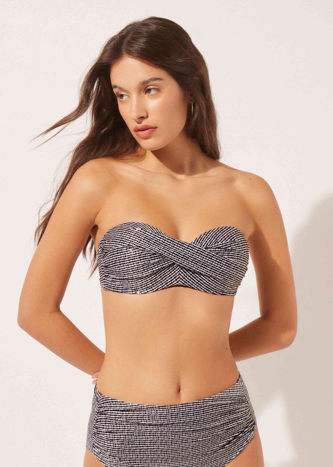 Bandeau Bikini Top Black Dots Bandeau Bikini Top Black Dots