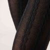 Cable Pattern Cashmere Tights