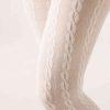 Cable Pattern Cashmere Tights
