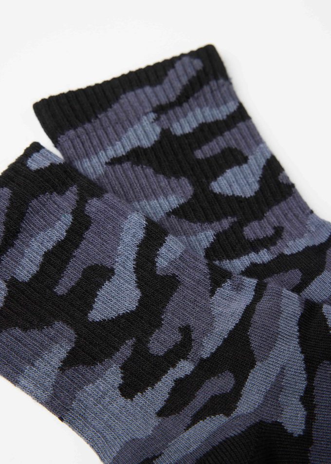 Camouflage-Patterned Short Sport Socks