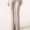 Coated-Effect Flared Trousers