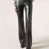Coated-Effect Flared Trousers