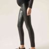 Coated-Effect Maternity Leggings