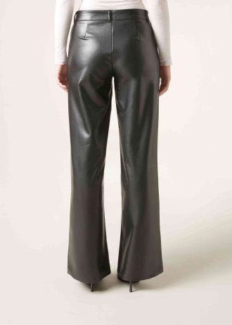 Coated-Effect Palazzo Trousers