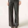 Coated-Effect Palazzo Trousers