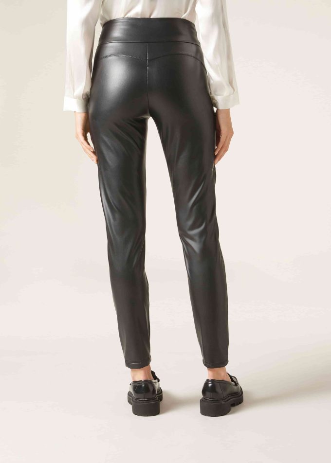 Coated-Effect Thermal Leggings