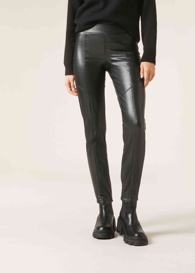 Coated-Effect Thermal Leggings