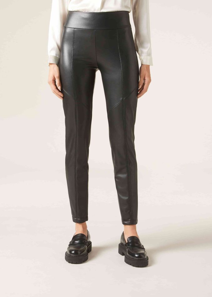 Coated-Effect Thermal Leggings