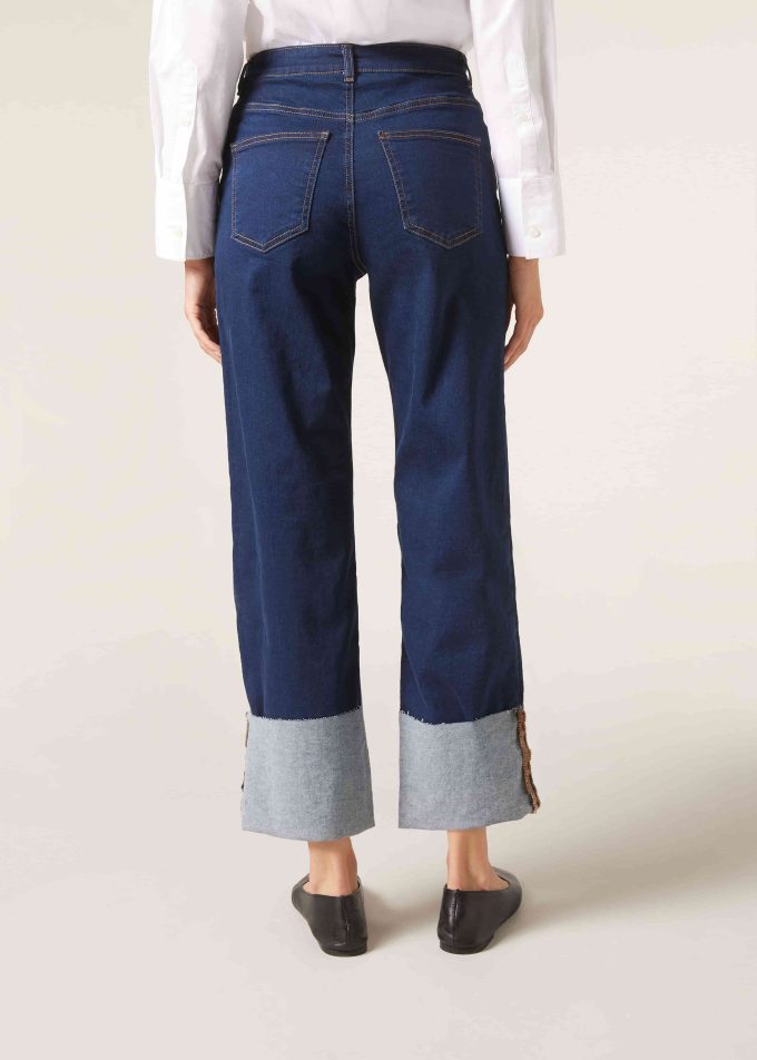 Culotte Jeans with Turn-Ups