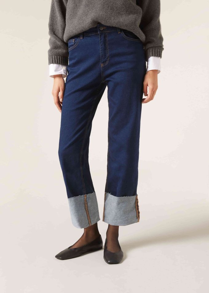 Culotte Jeans with Turn-Ups