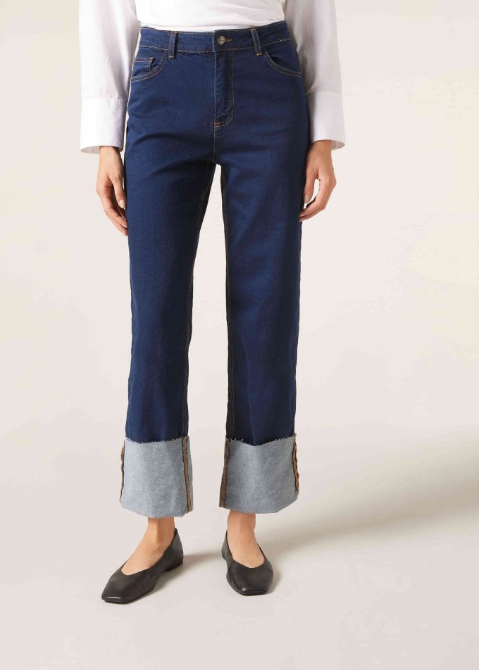 Culotte Jeans with Turn-Ups