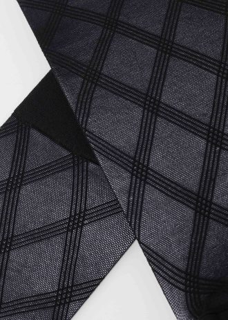 Eco Diamond-Patterned Mesh Knee-Highs Socks