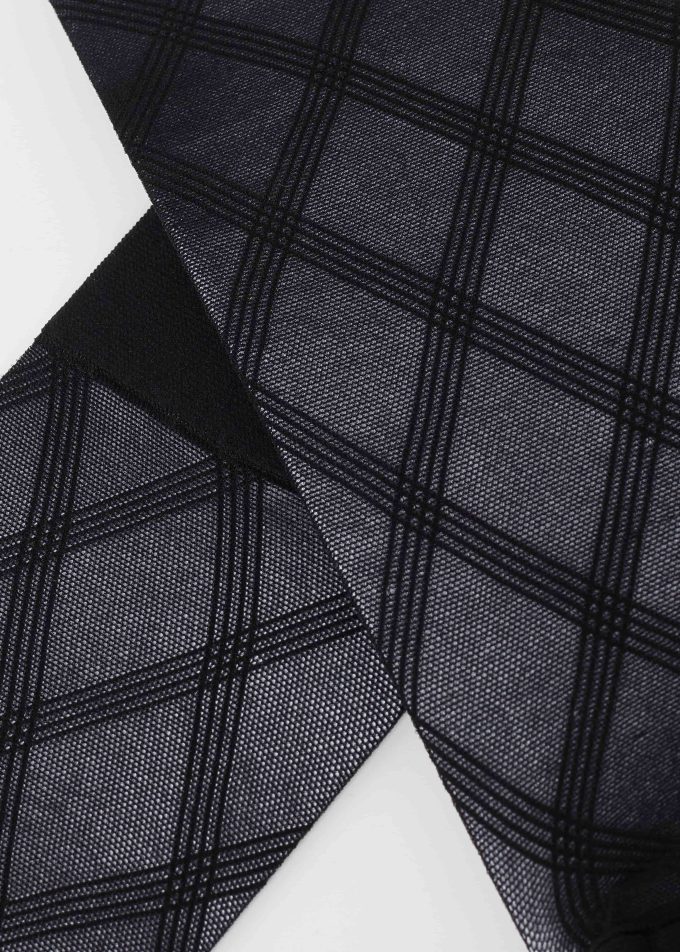 Eco Diamond-Patterned Mesh Knee-Highs Socks