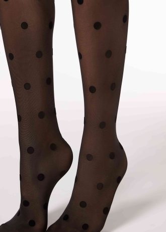 Flock Polka Dot 30 Denier Sheer Tights
