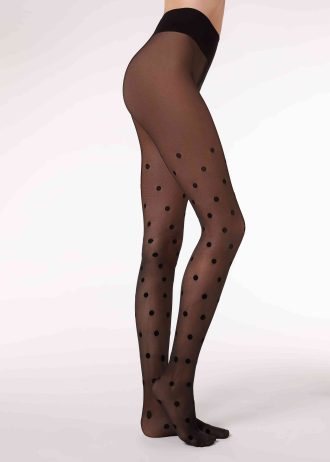 Flock Polka Dot 30 Denier Sheer Tights