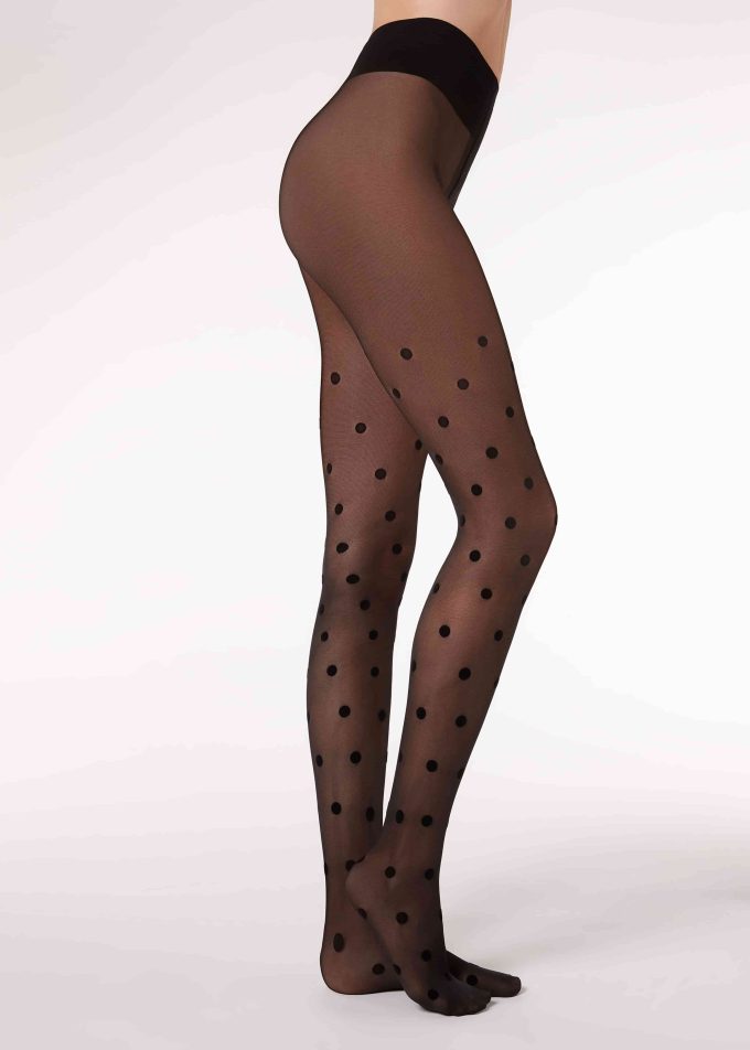 Flock Polka Dot 30 Denier Sheer Tights