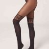 Floral Frill 70 Denier Longuette Effect Tights