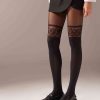 Floral Frill 70 Denier Longuette Effect Tights