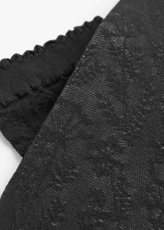 Floral-Patterned Mesh Short Socks