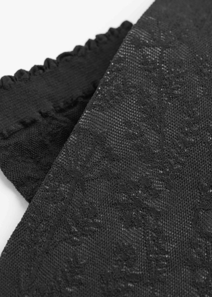 Floral-Patterned Mesh Short Socks