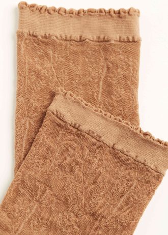 Floral-Patterned Mesh Short Socks