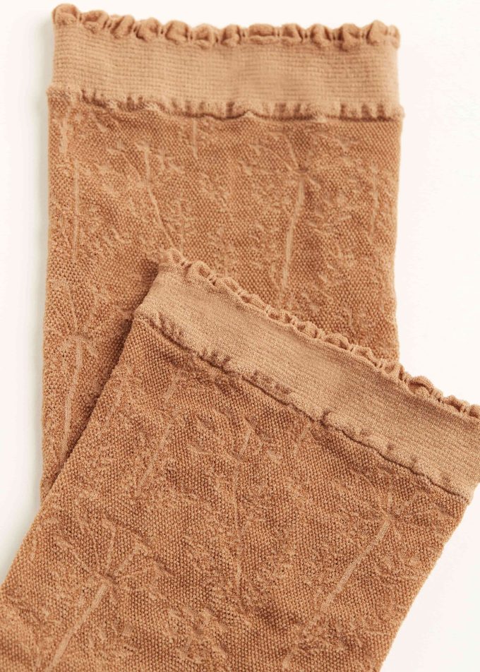 Floral-Patterned Mesh Short Socks