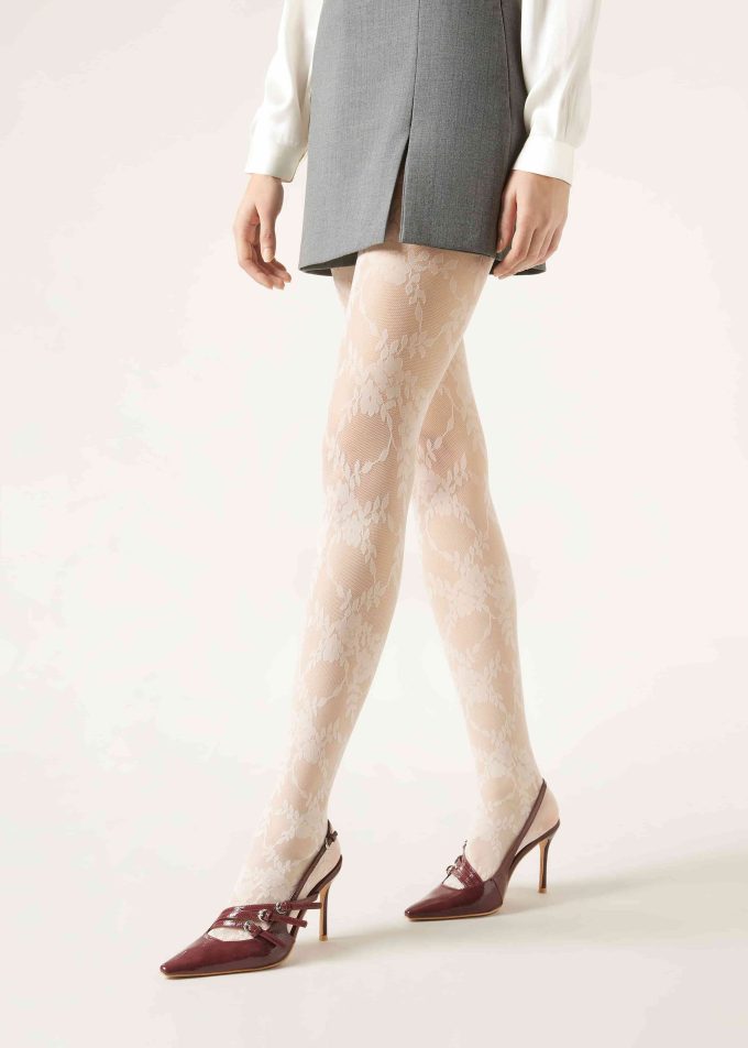 Floral Tulle Tights