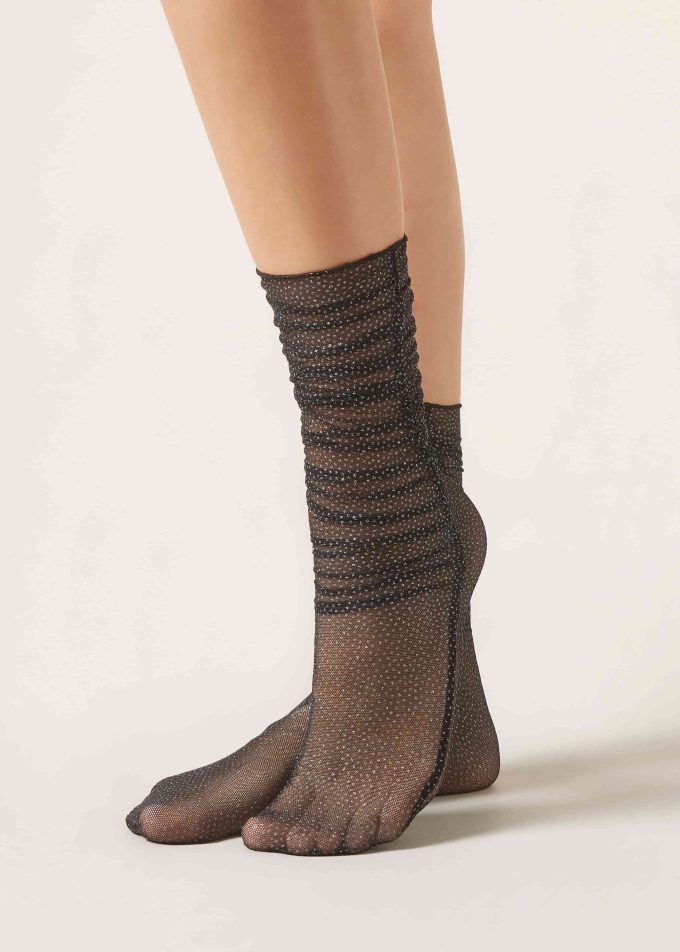 Gathered Sheer Socks