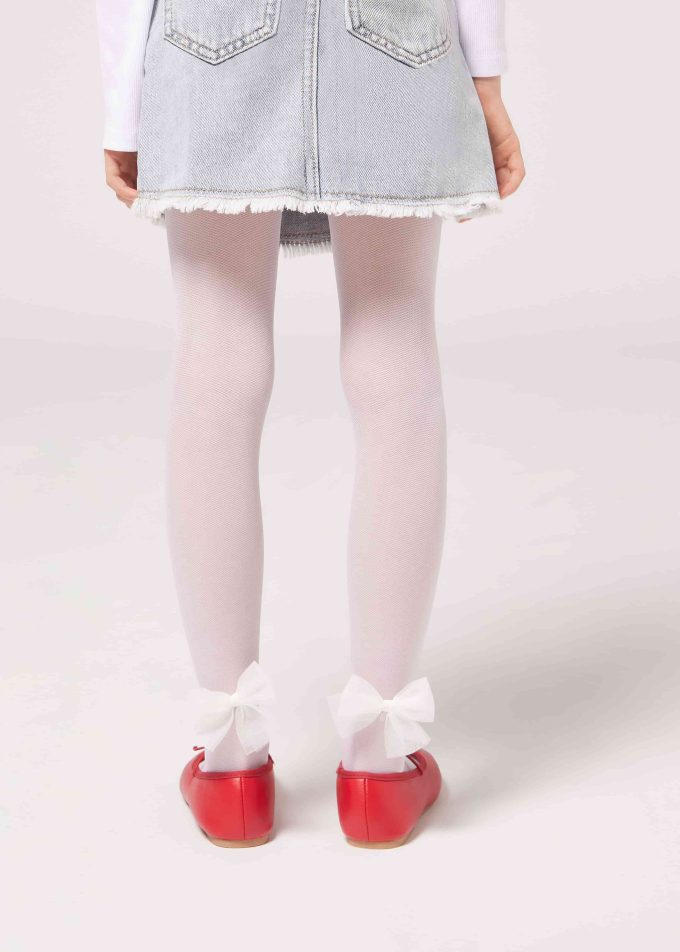 Girls’ 30 Denier Tulle Tights with Bow