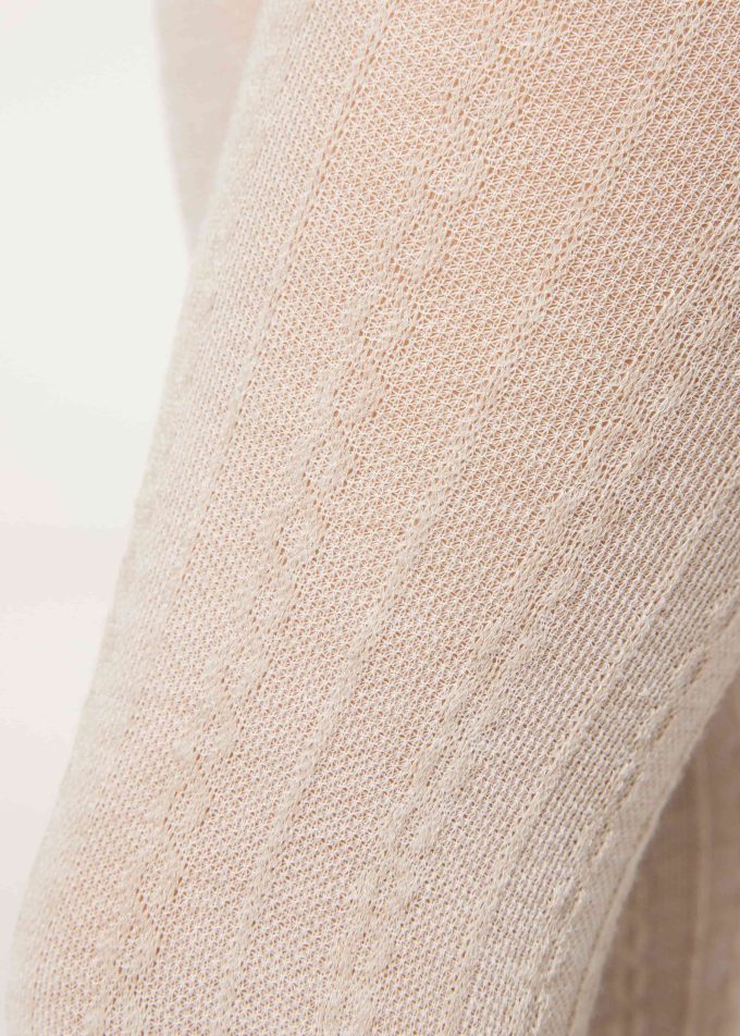 Girls’ Cashmere Tights with Cable Pattern