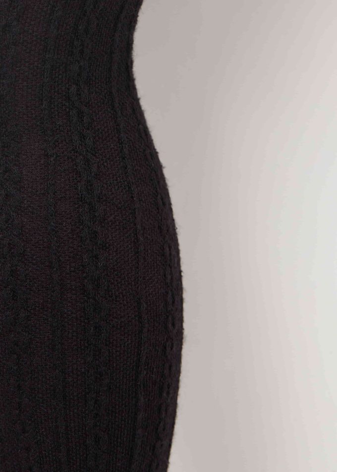 Girls’ Cashmere Tights with Cable Pattern