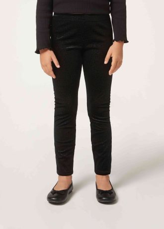 Girls’ Diamanté Appliqué Velvet Trousers