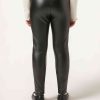 Girls’ Leather Effect Thermal Leggings