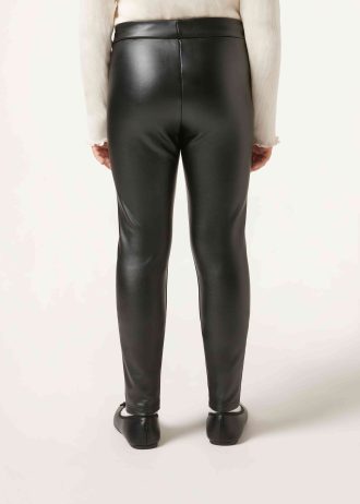 Girls’ Leather Effect Thermal Leggings