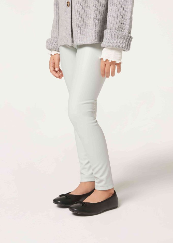 Girls’ Leather Effect Thermal Leggings