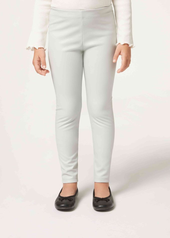 Girls’ Leather Effect Thermal Leggings