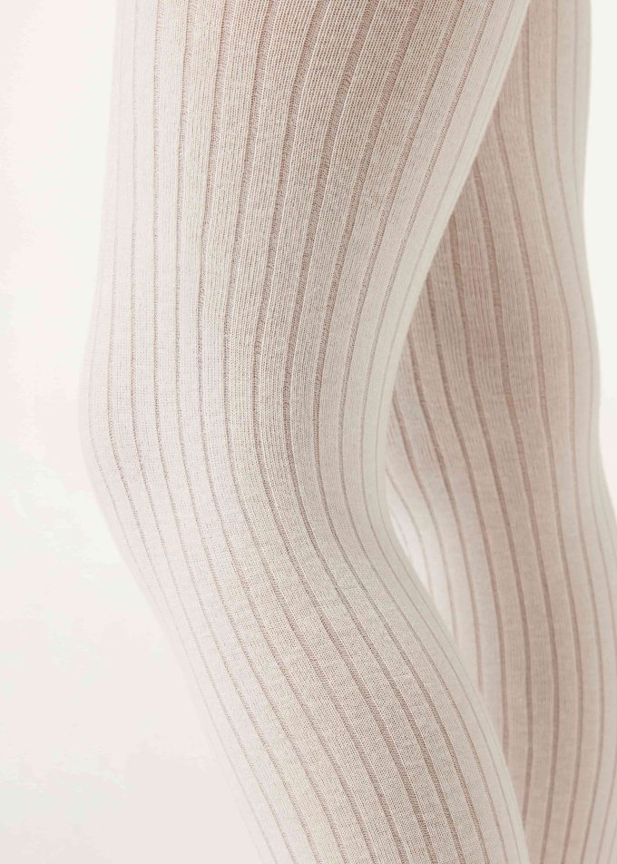 Girls Narrow Rib Cotton Tights