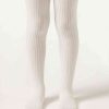 Girls Narrow Rib Cotton Tights