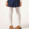 Girls Narrow Rib Cotton Tights