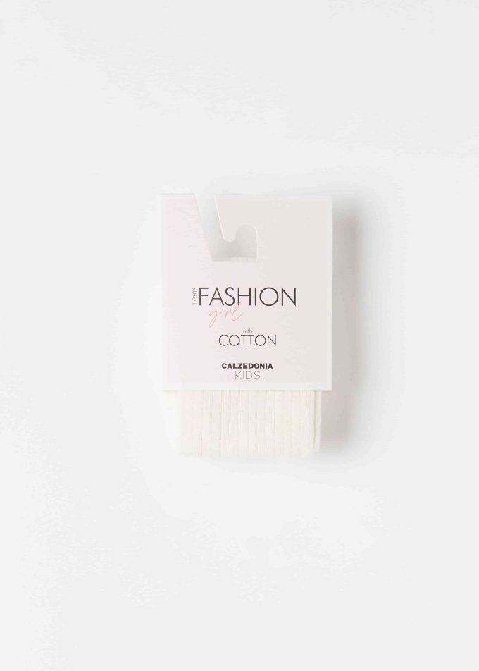 Girls Narrow Rib Cotton Tights