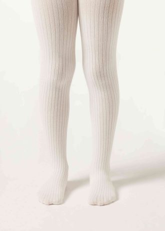Girls Narrow Rib Cotton Tights